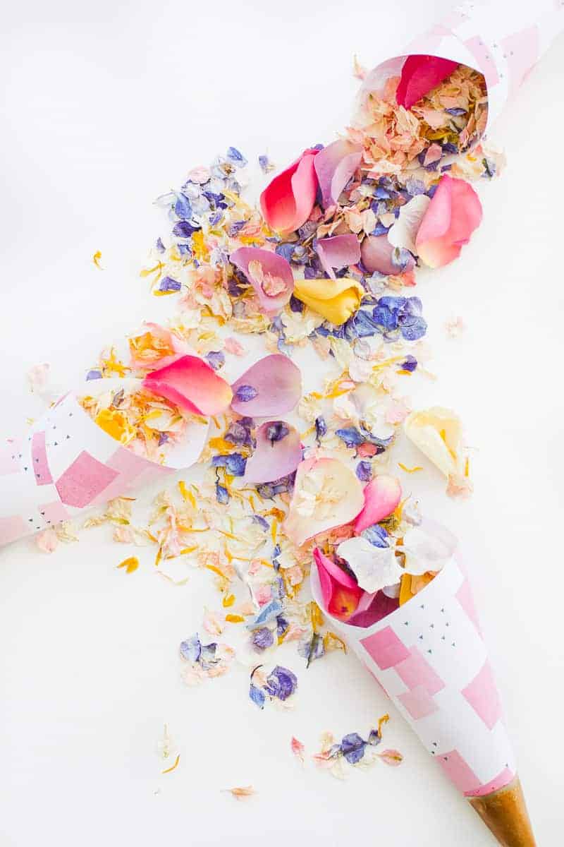 Confetti cone free printable pink abstract download natural confetti petals shropshire petals colourful wedding inspiration-10
