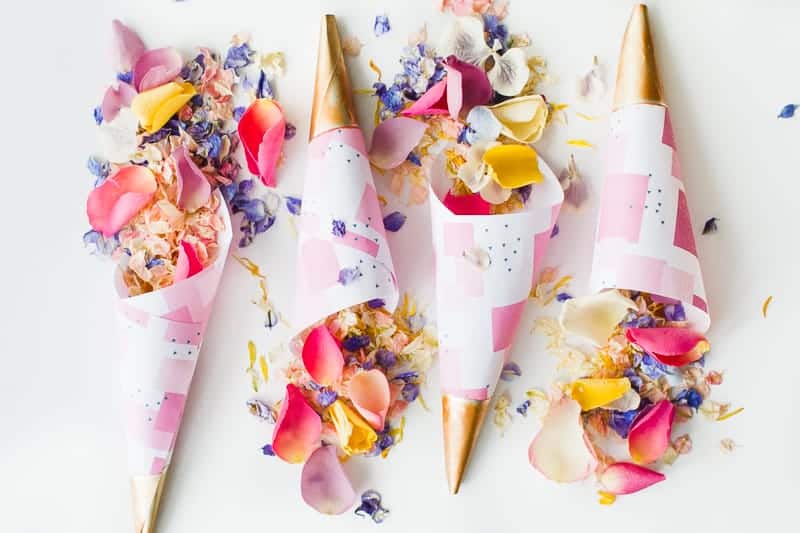 Confetti cone free printable pink abstract download natural confetti petals shropshire petals colourful wedding inspiration-2