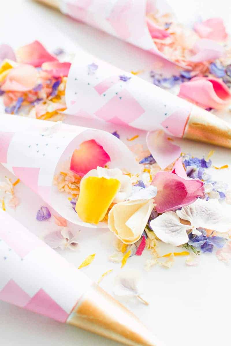 Confetti cone free printable pink abstract download natural confetti petals shropshire petals colourful wedding inspiration-4