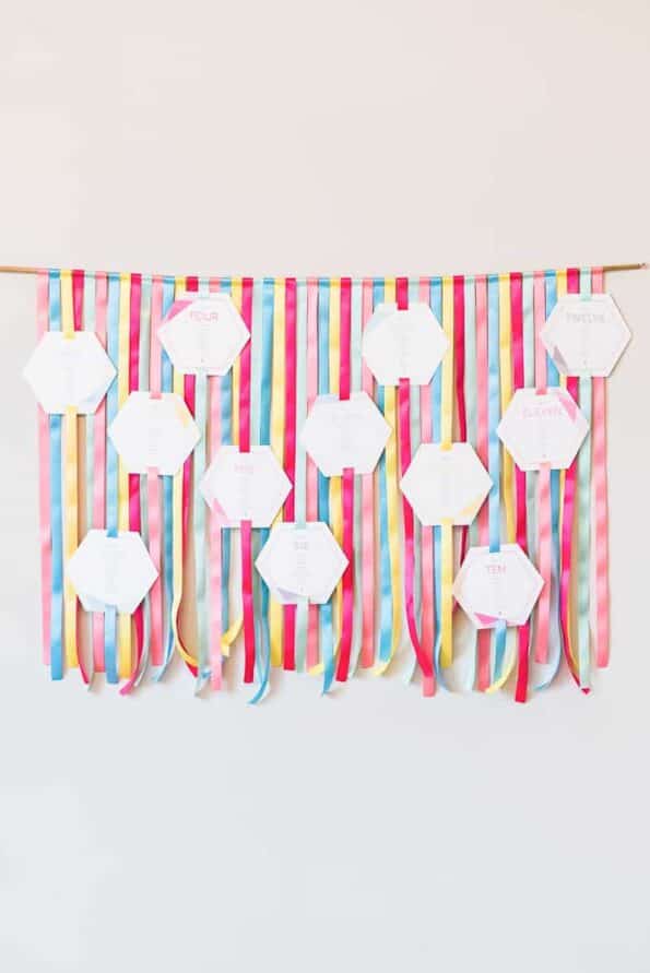 THIS RIBBON TABLE PLAN IS THE PERFECT DIY FOR COLOUR LOVERS! | Bespoke ...