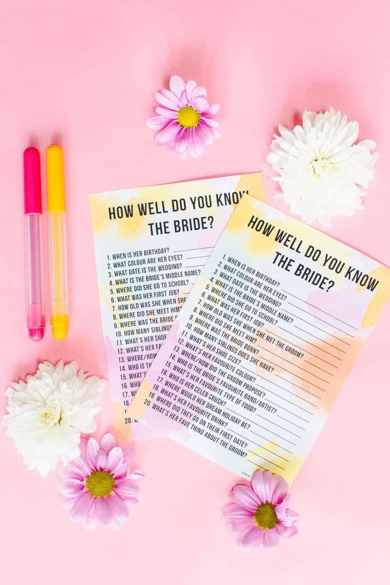 How well do you know the bride bachelorette Game bridal shower hen party quiz-1