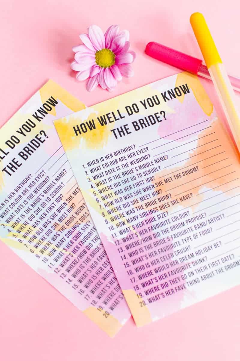 How well do you know the bride bachelorette Game bridal shower hen party quiz-2