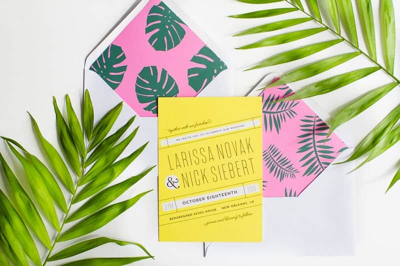 Envelope Liners free printable stationery tropical palm tree fronds leaves DIY-5