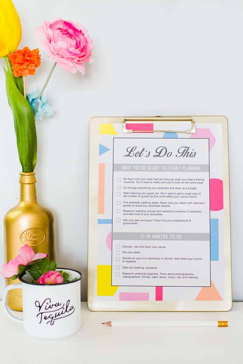 Wedding Checklist to do list free printable download wedding planning guide timeline_