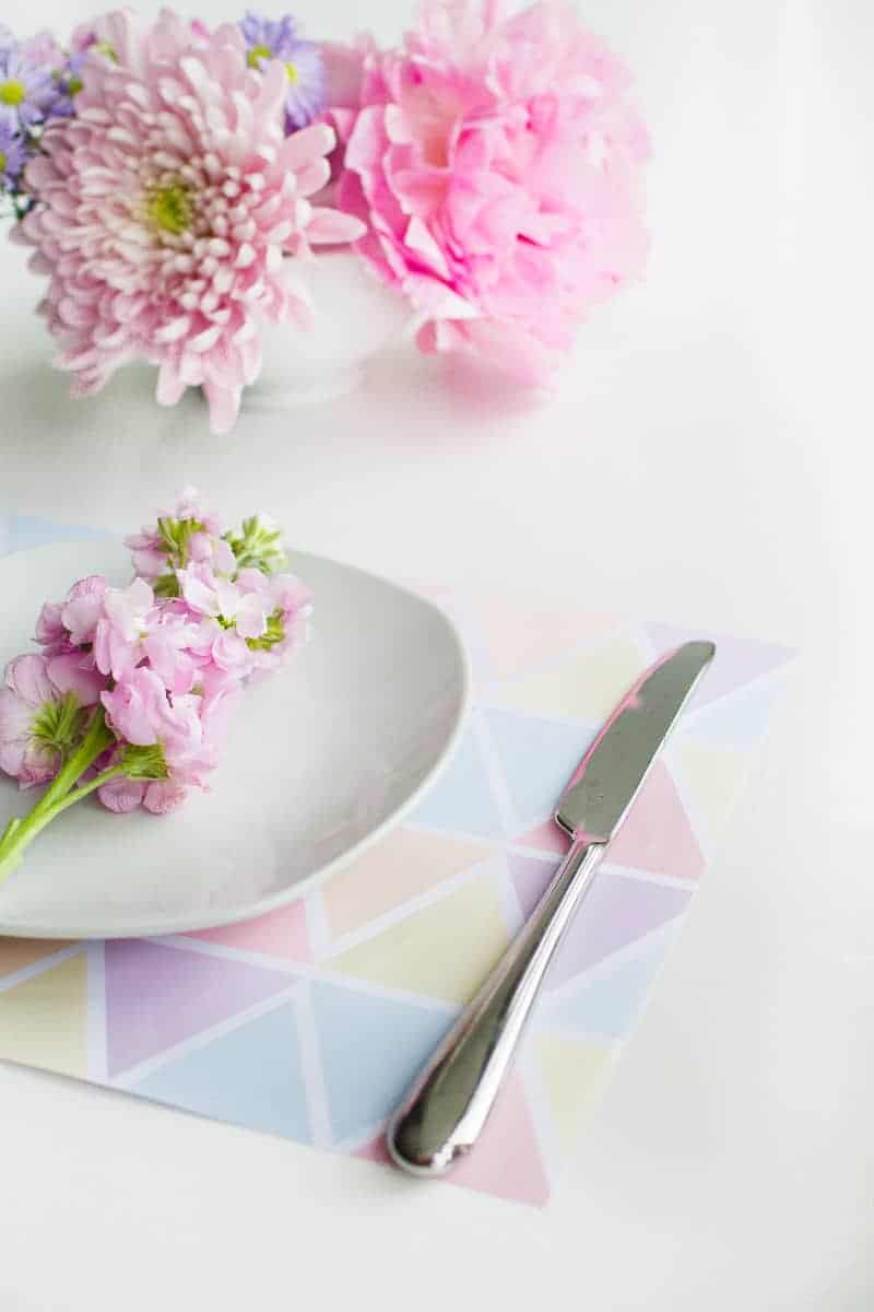 Free Printable Pastel Place Mats Placemats Geometric Colourful Table Decor Wedding_-5