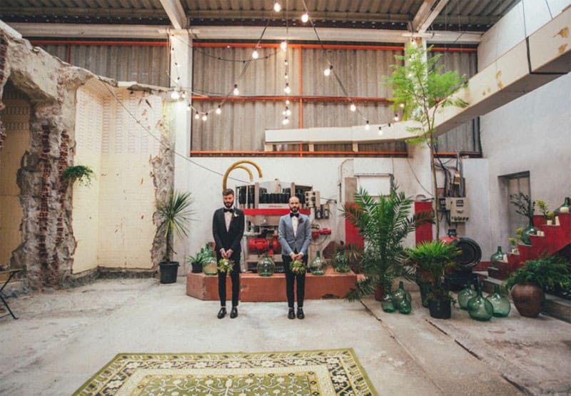 Abandoned Warehouse Wedding in Spain Alberto & Yago