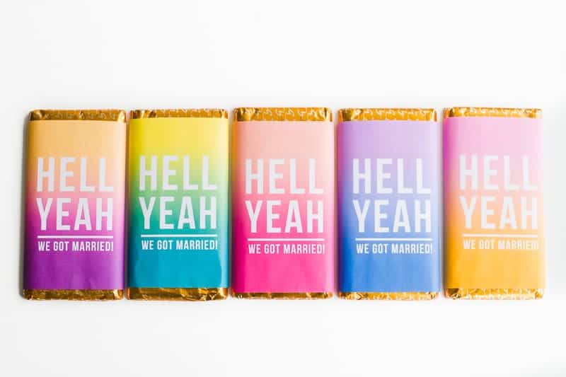 Chocolate bar favours free printable wrapper slogan graphic typography candy bar ombre bright colourful-1