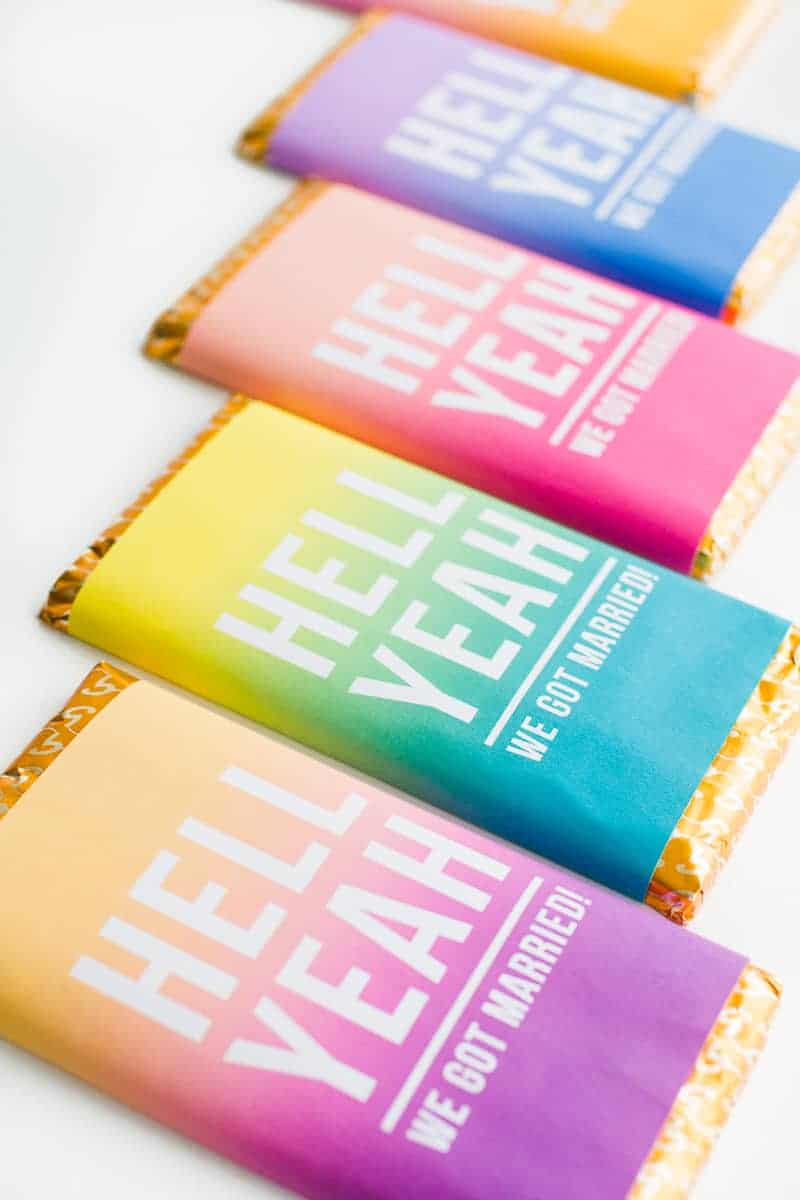 Chocolate bar favours free printable wrapper slogan graphic typography candy bar ombre bright colourful-2