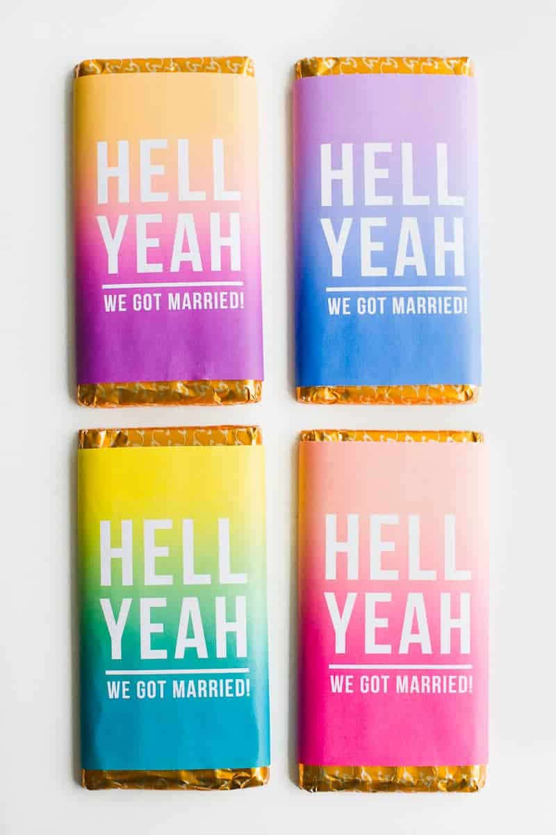 Chocolate bar favours free printable wrapper slogan graphic typography candy bar ombre bright colourful-5
