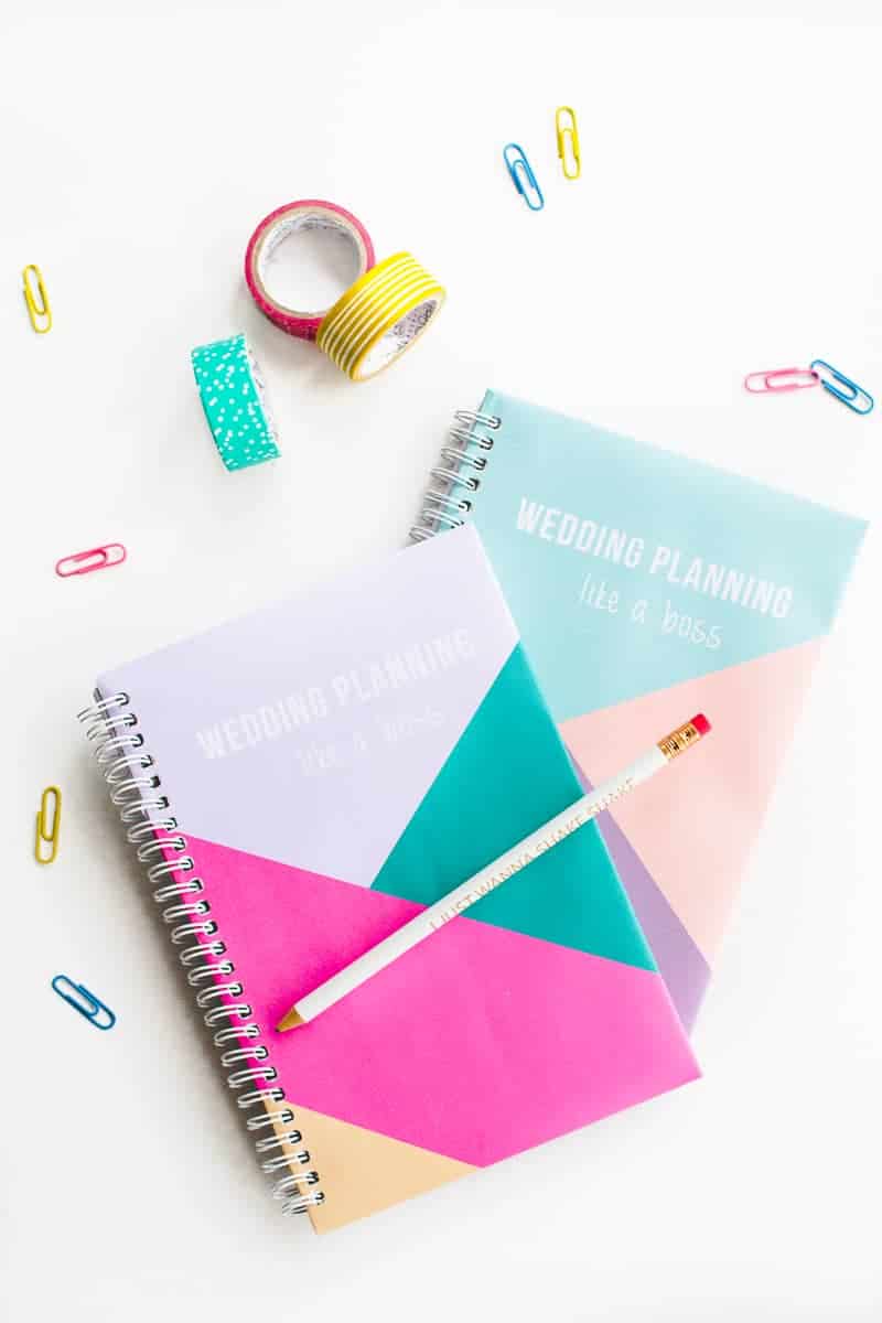 Free printable notebook cover wedding planning geometric modern notes stationery-1