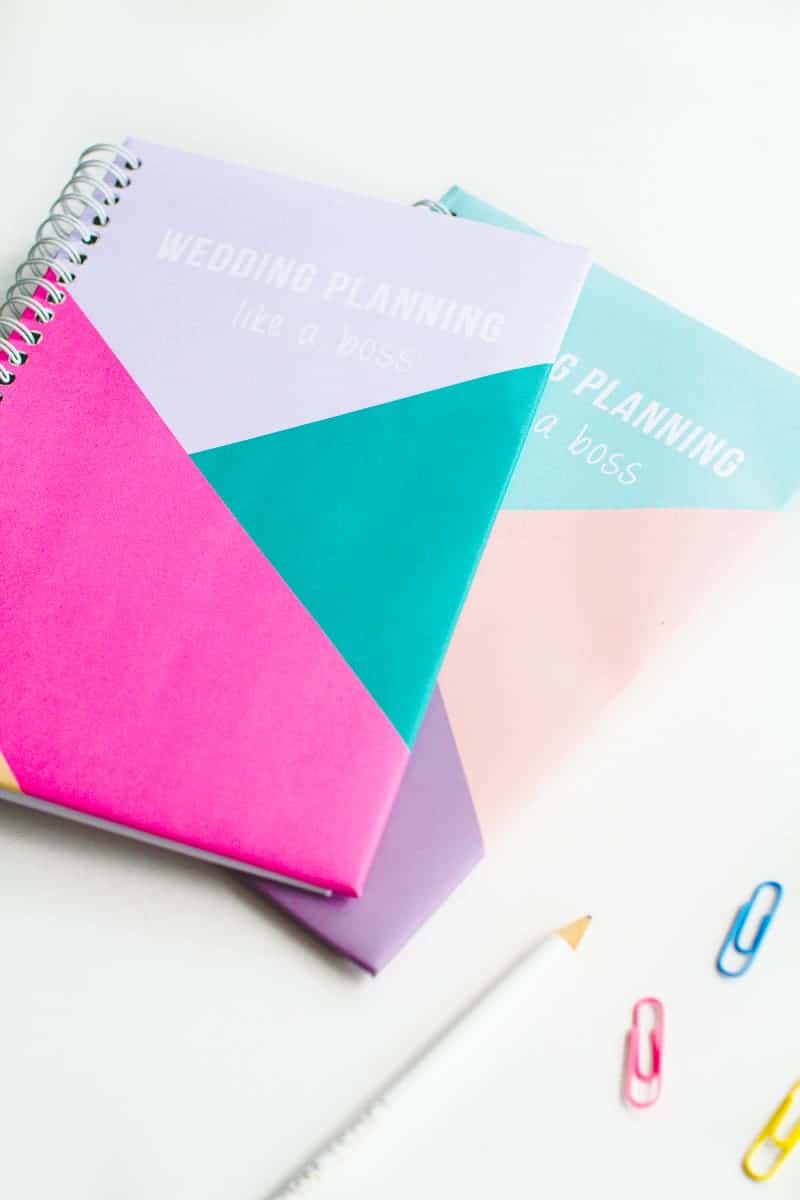Free printable notebook cover wedding planning geometric modern notes stationery-7