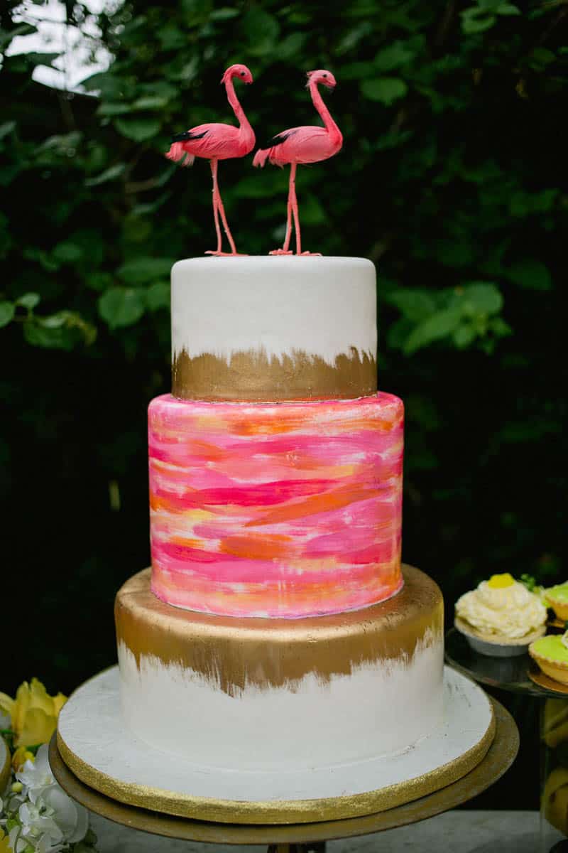 COLOURFUL TROPICAL PINK BRIDAL SHOWER WITH RAINBOW DESSERTS (6)