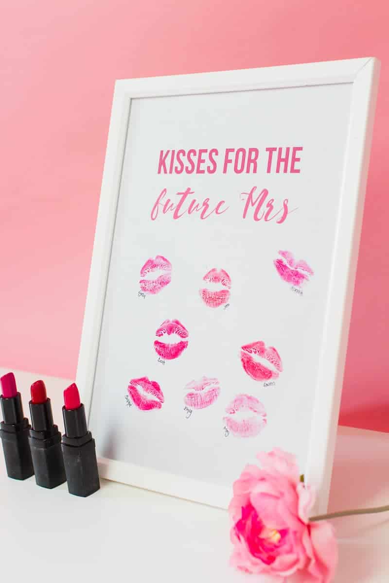 Free Printable Hen Party Bachelorette Party Guest Book Kisses Lipstick Future Mrs Print Download Fun Girls-2