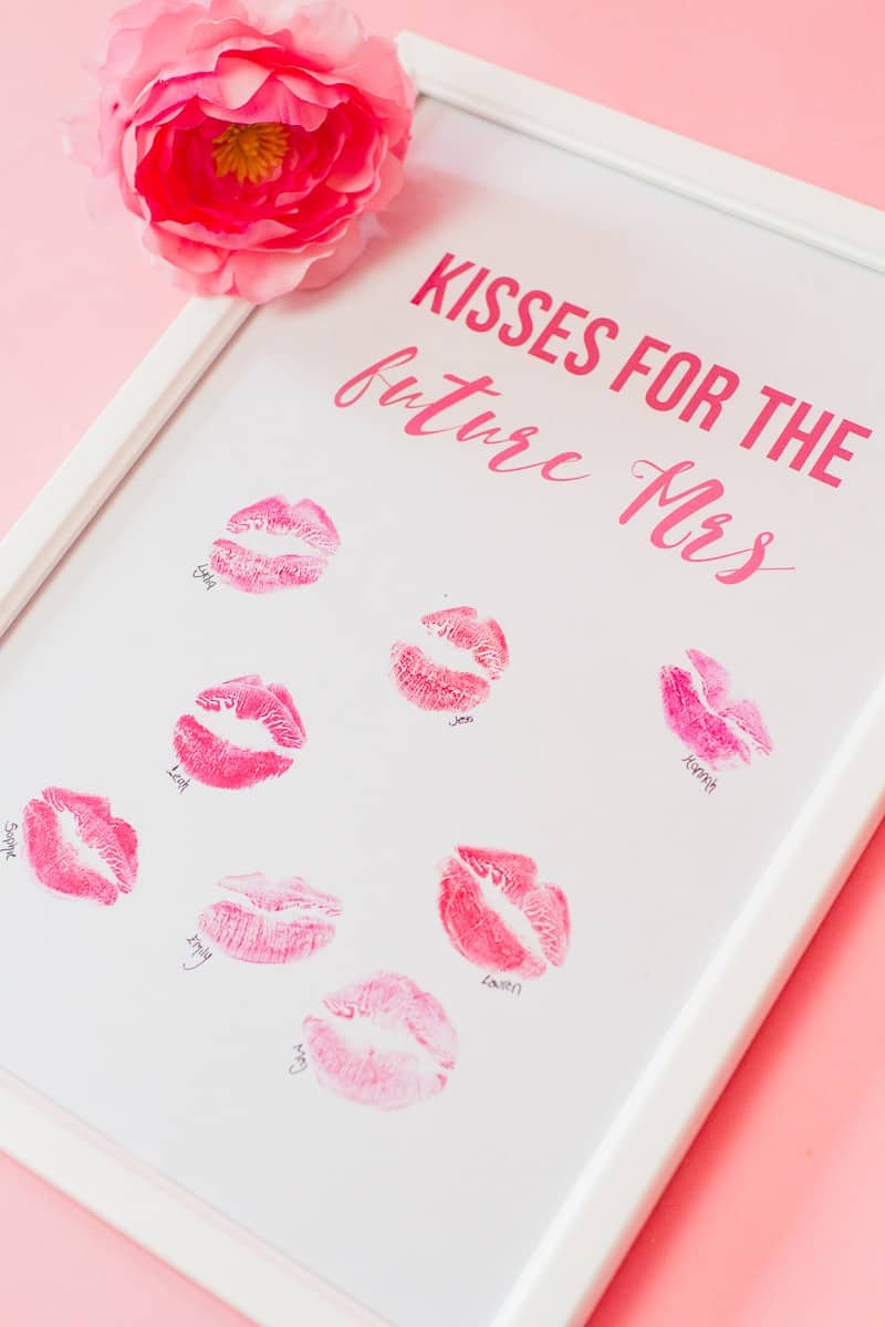 Free Printable Hen Party Bachelorette Party Guest Book Kisses Lipstick Future Mrs Print Download Fun Girls-4