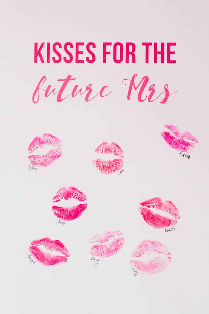 Free Printable Hen Party Bachelorette Party Guest Book Kisses Lipstick Future Mrs Print Download Fun Girls-5