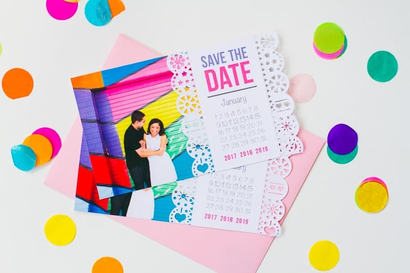Mexican Save The Date Cricut Die Cut Colourful Fun Invitation Wedding Stationery-2
