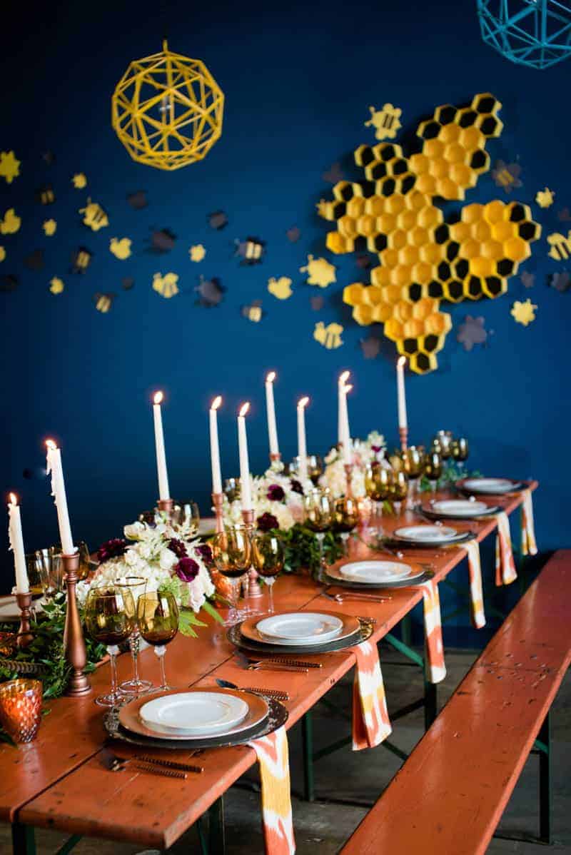 bee-themed-wedding-ideas-in-a-brewery-9