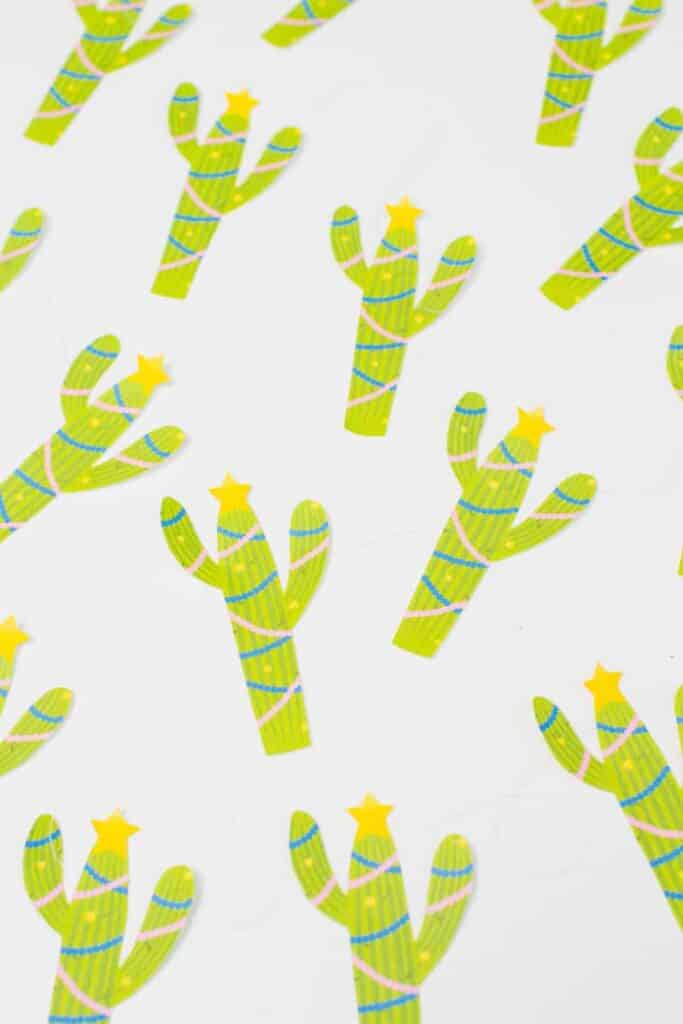 FREE PRINTABLE CHRISTMAS CACTUS GARLAND COLOURFUL CHRISTMAS DECOR
