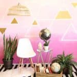 45 CREATIVE DIY BACKDROP IDEAS FOR YOUR WEDDING OR PARTY - Creative Diy Wedding Party Backdrops Pink Ombre Wall With Geometric Accents