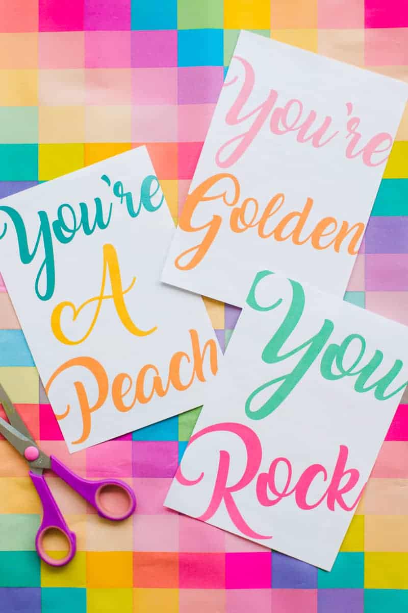 5 fun free printable thank you cards in a modern colourful design