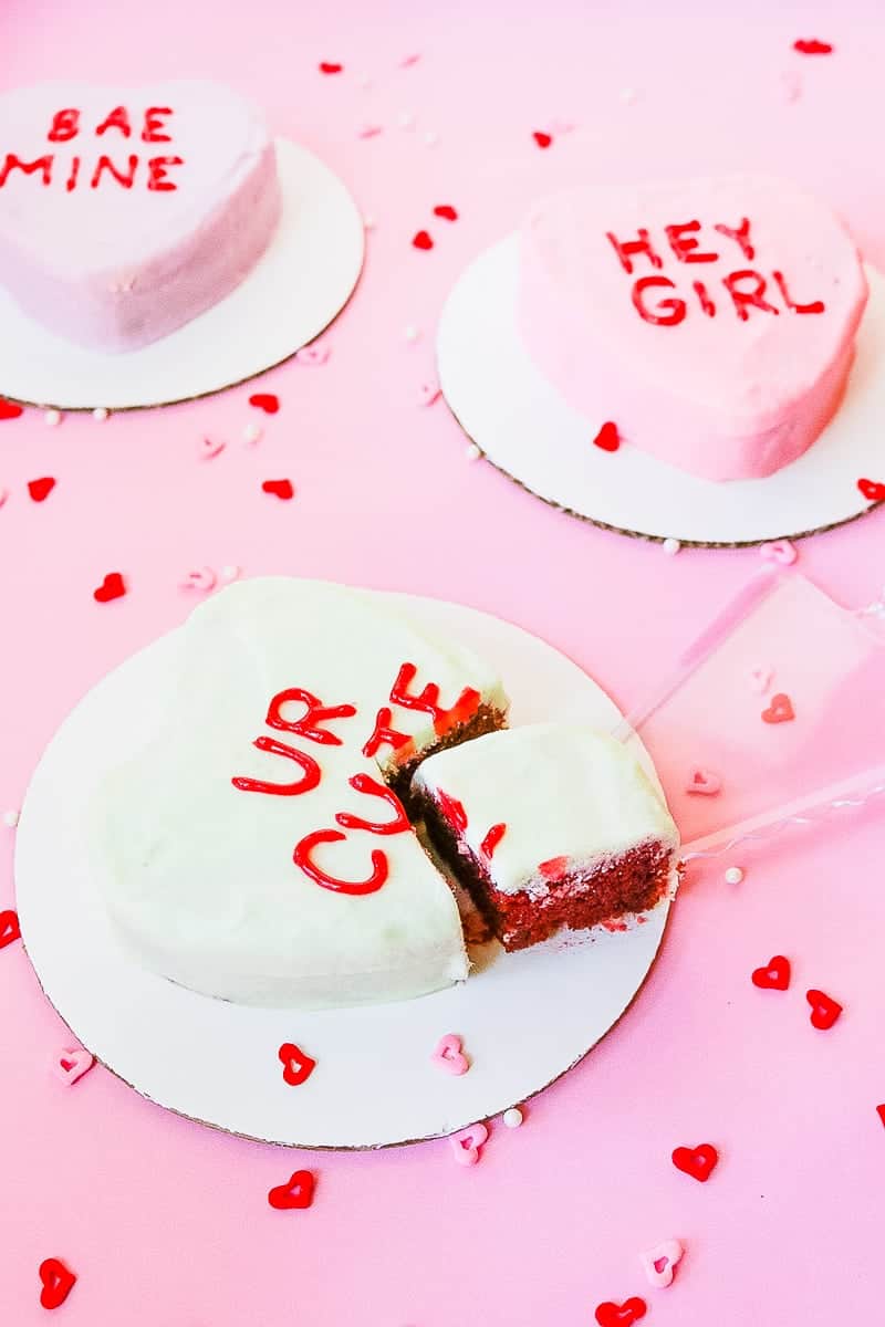 DIY Conversation heart cakes for valentines day recipe-4