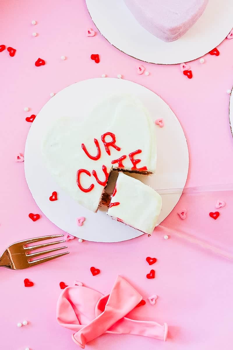 DIY Conversation heart cakes for valentines day recipe-5