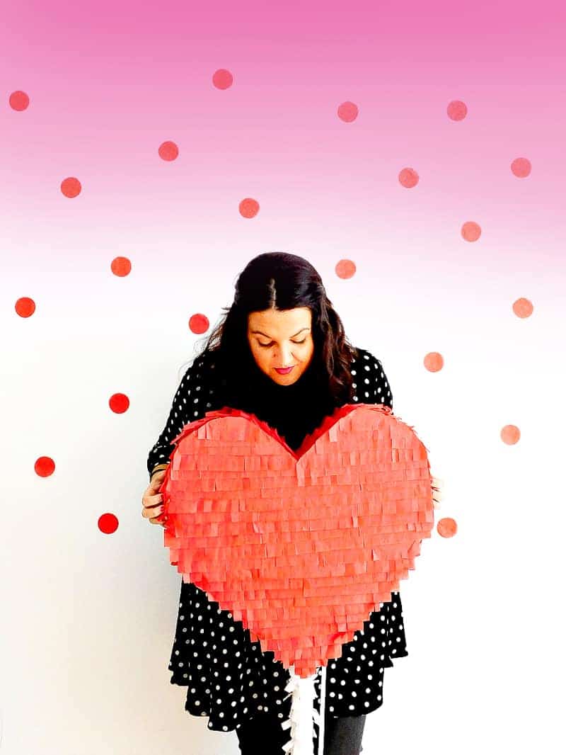 DIY Heart Lollipop Piñata for Valentines Day party fun pinata tutorial-10
