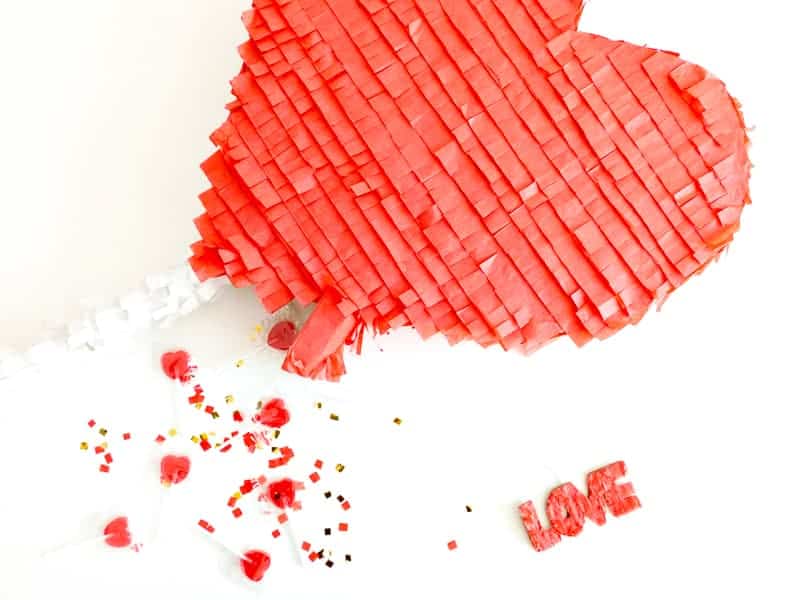 DIY Heart Lollipop Piñata for Valentines Day party fun pinata tutorial-16