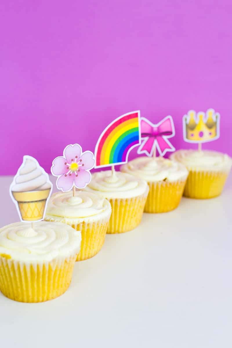 Emoji Cake Topper DIY Printable Download Fun cupcake heart unicorn watermelon rainbow_-14