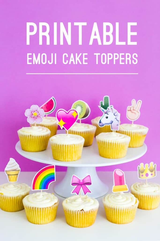 PRINTABLE EMOJI CUPCAKE TOPPERS FOR A FUN UNIQUE CAKE