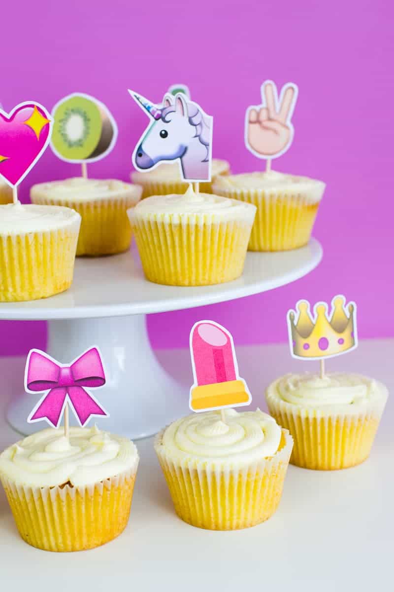 Emoji Cake Topper DIY Printable Download Fun cupcake heart unicorn watermelon rainbow_-22
