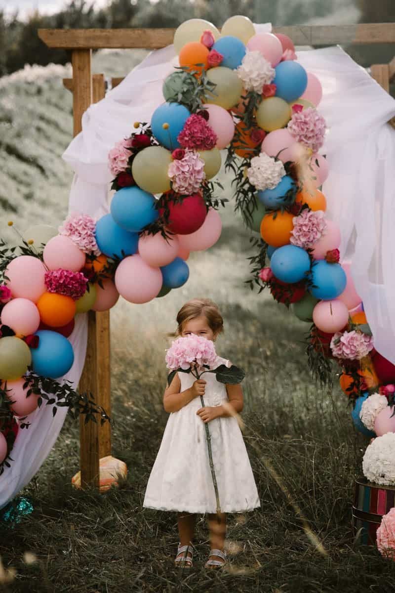 PLAYFUL & ROMANTIC KATY PERRY INSPIRED WEDDING WITH COLORFUL BALLOON ARCH (2)