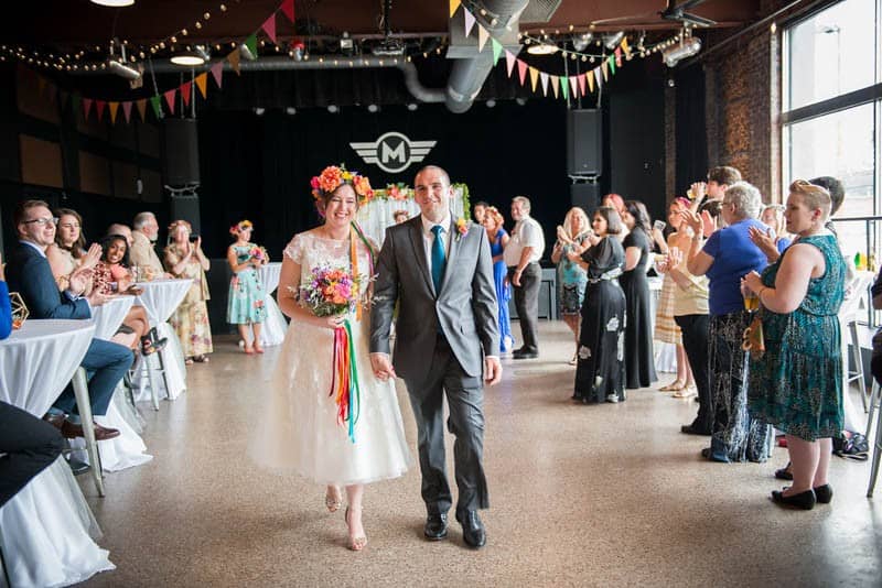 COLOURFUL GEOMTRIC ELOPEMENT AFTER PARTY RECEPTION IN A MUSIC HALL (17)