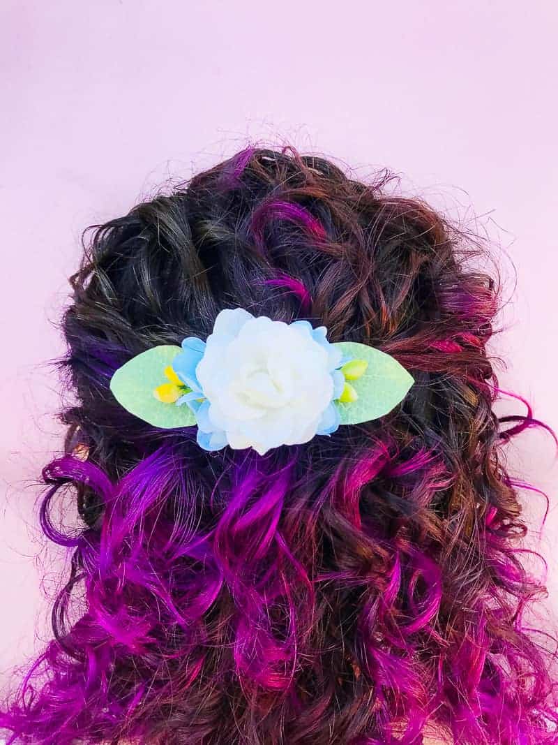 DIY Hair Clips 3 ways Flower floral beaded wedding gold_-11