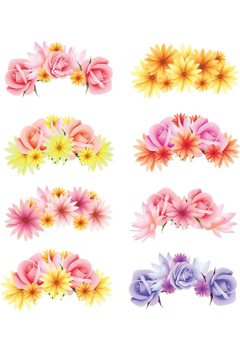Photo Booth Props Printable Flower Crowns Hen Party Bachelorette Party Bridal Shower Download Floral-15