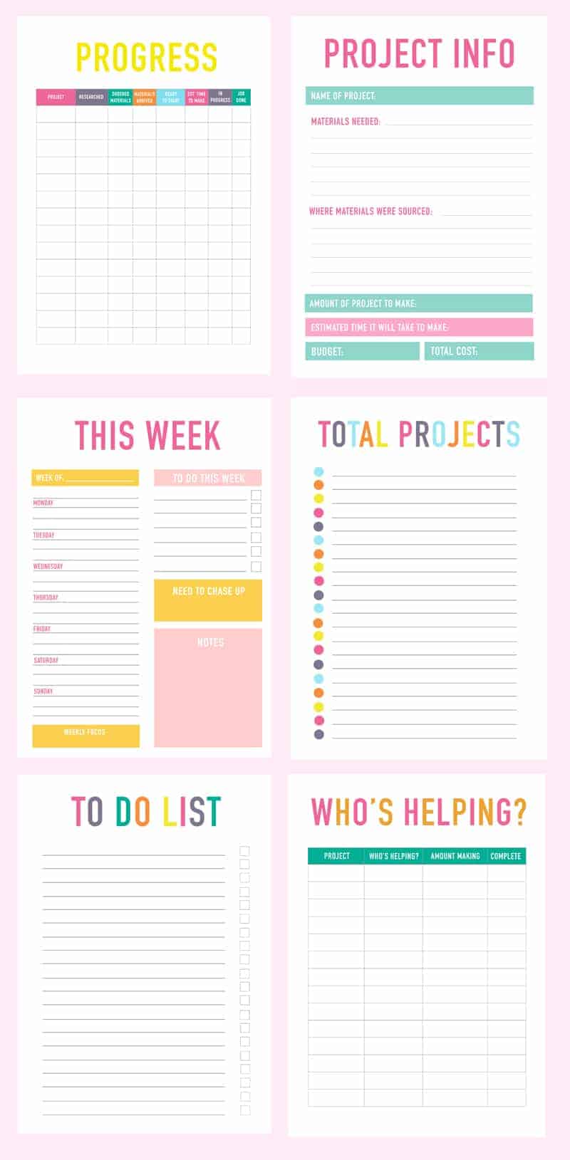 Printable DIY Wedding Planner Organiser Productive Pages