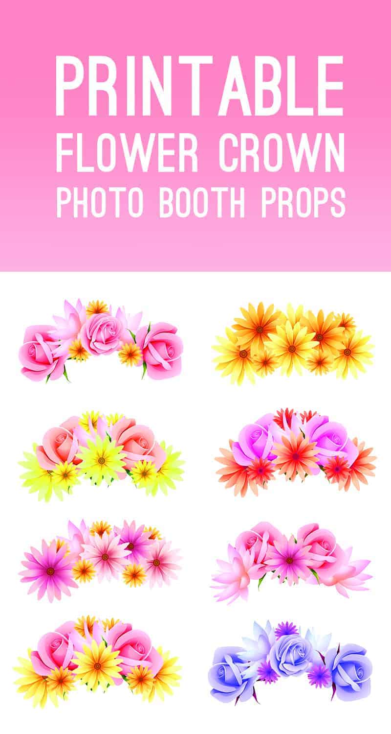 Printable Flower Crown Photo Booth Props