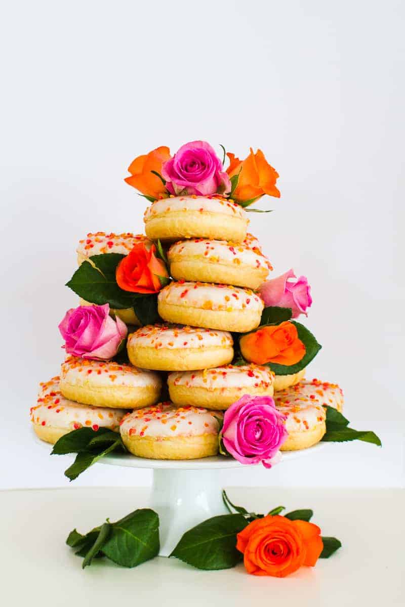 Donut Wedding Cake DIY How to make your own cheap wedding cake doughnuts wedding cake trend-9