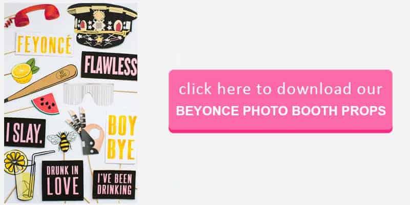 Beyonce Photo Booth Props Button