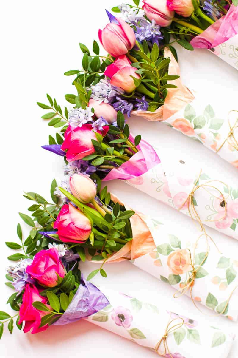 Mothers Day Flower Gift Wrap Free Printable Download Floral Flower_-13