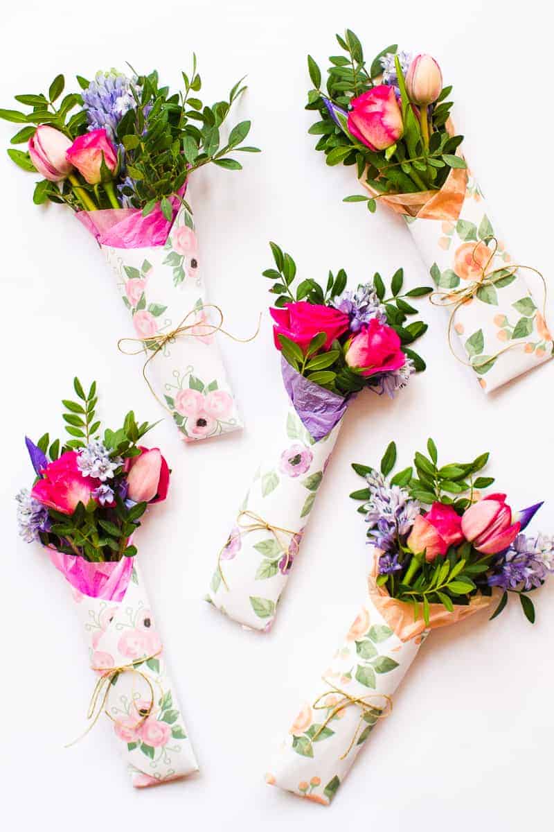 Mothers Day Flower Gift Wrap Free Printable Download Floral Flower_-8
