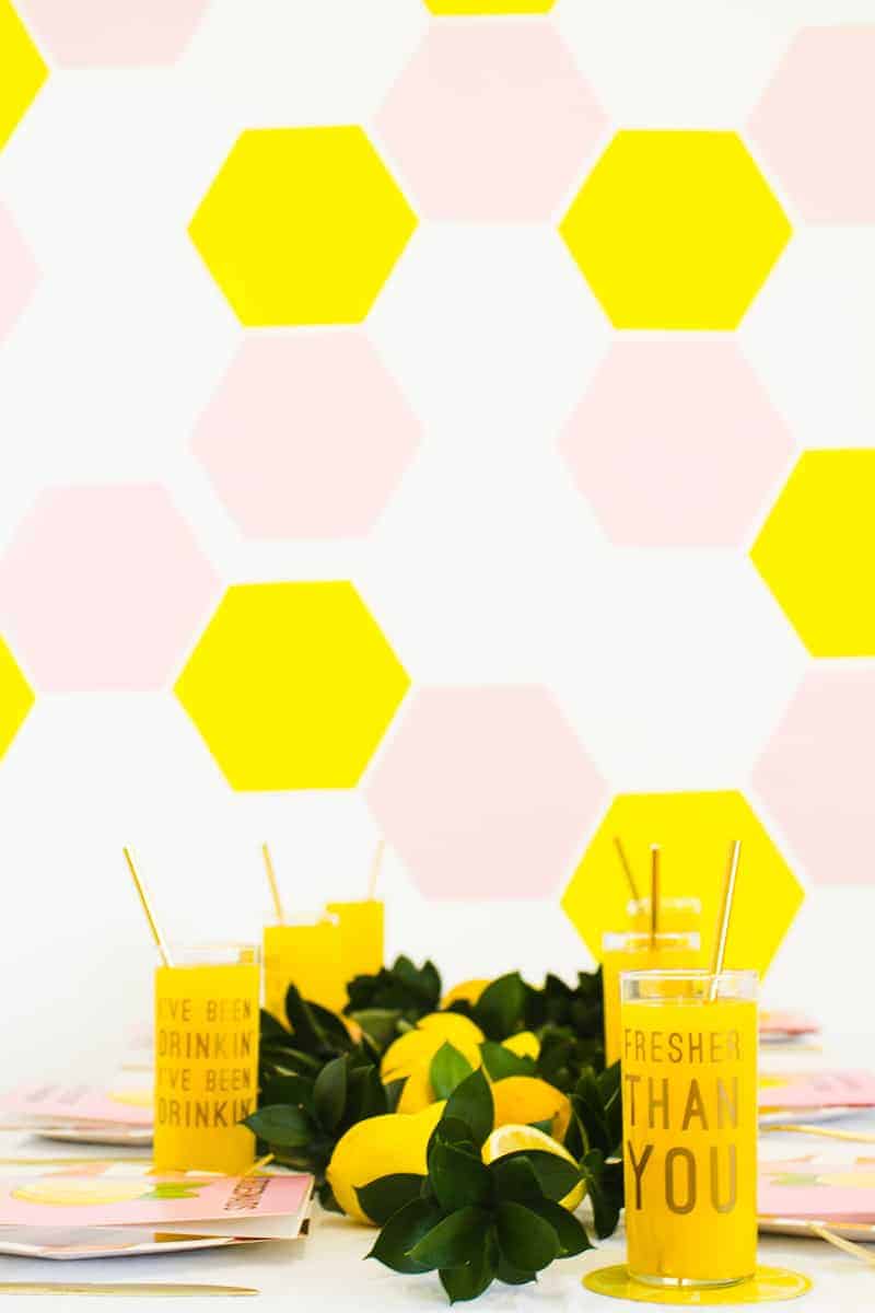 How To Style A Beyonce Themed Bachelorette Party HOW TO STYLE A Beyonce Themed Bachelorette Party - Beyonce Themed Bridal Shower Bachelorette Beyoncé Ideas Styling Bridesmaids Card Bridesmaid Lyric Glasses Accessories Party Photo Booth Props Lemonade Beehive Yellow Pink