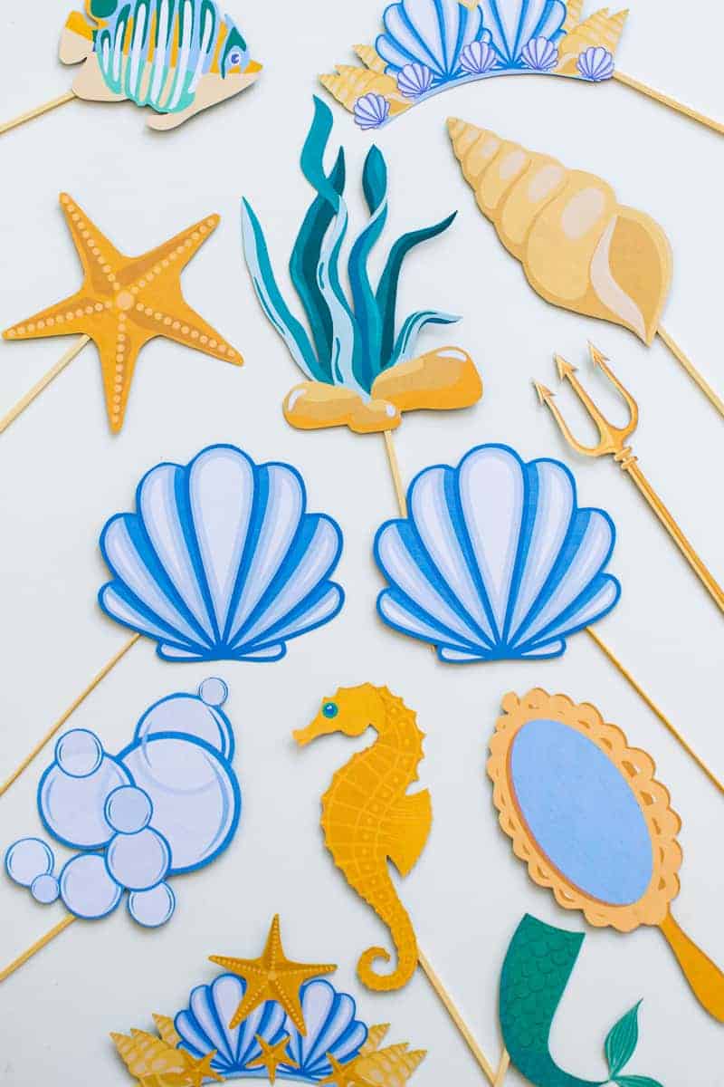 Mermaid Themed Photo Booth Props Party Under The Sea Printable Download Bespoke Bride Wedding Blog