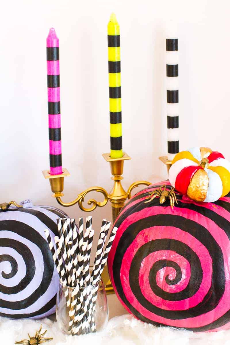 DIY NIGHTMARE BEFORE CHRISTMAS INSPIRED PUMPKINS - TIM BURTON STYLE - Tim Burton Pumpkins Nightmare Before Christmas Diy How To Painted No Carve Swirly Fun Colourful