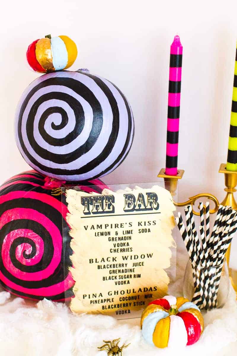 DIY NIGHTMARE BEFORE CHRISTMAS INSPIRED PUMPKINS - TIM BURTON STYLE - Tim Burton Pumpkins Nightmare Before Christmas Diy How To Painted No Carve Swirly Fun Colourful