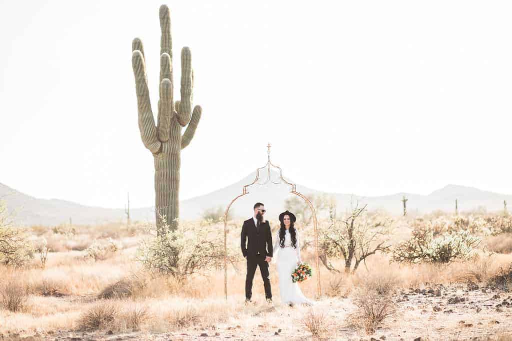 AN INTIMATE WEDDING CEREMONY IN THE ARIZONA DESSERT (PSST...THERE'S A HARLEY TOO!) - R A