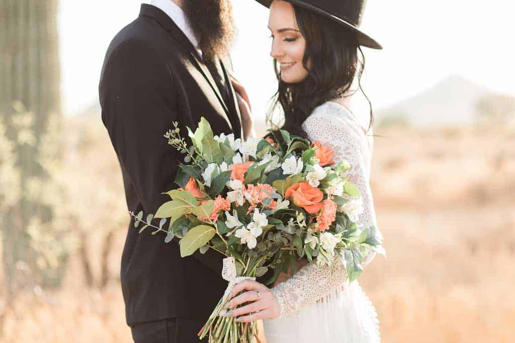 AN INTIMATE WEDDING CEREMONY IN THE ARIZONA DESSERT (PSST...THERE'S A HARLEY TOO!) - R A