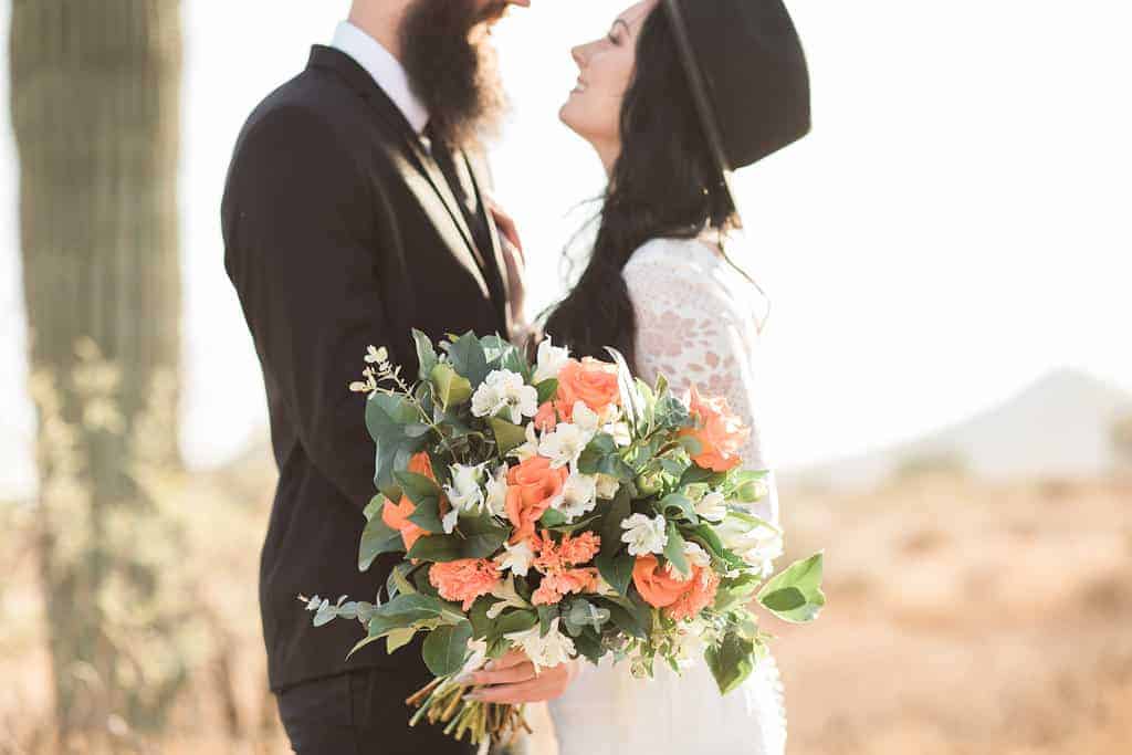 AN INTIMATE WEDDING CEREMONY IN THE ARIZONA DESSERT (PSST...THERE'S A HARLEY TOO!) - R A
