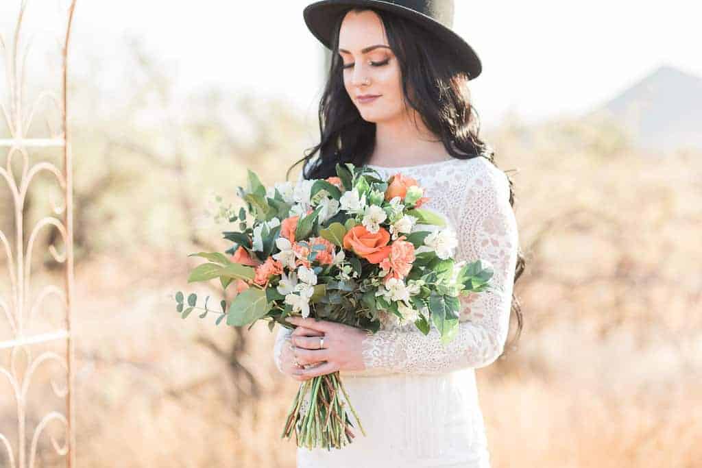 AN INTIMATE WEDDING CEREMONY IN THE ARIZONA DESSERT (PSST...THERE'S A HARLEY TOO!) - R A