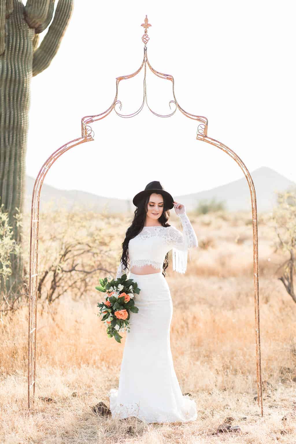 AN INTIMATE WEDDING CEREMONY IN THE ARIZONA DESSERT (PSST...THERE'S A HARLEY TOO!) - R A